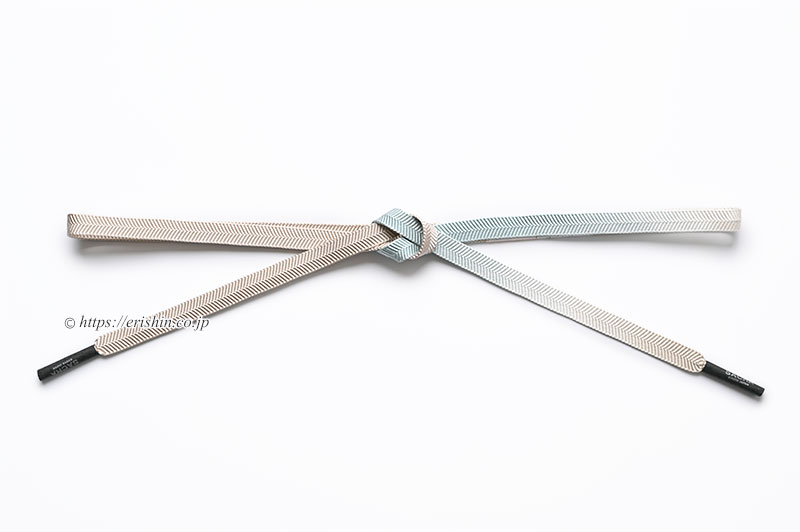 帯締め 笹浪組(香色に薄水色の暈し/金散らし)和小物さくら「着物と帯・呉服えり新」