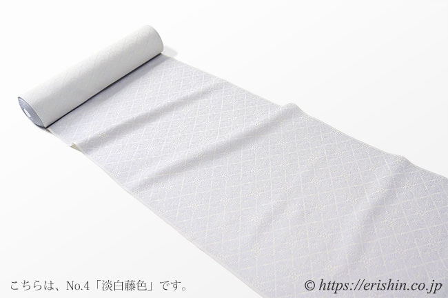 洗える絹の着物 丹後織御召(羊歯菱文/淡白藤色) ☆再入荷しました。
