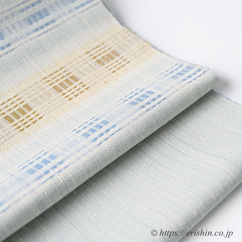 下井伸彦 九寸織名古屋帯（下井紬・暈し横段/紬地）下井伸彦『着物