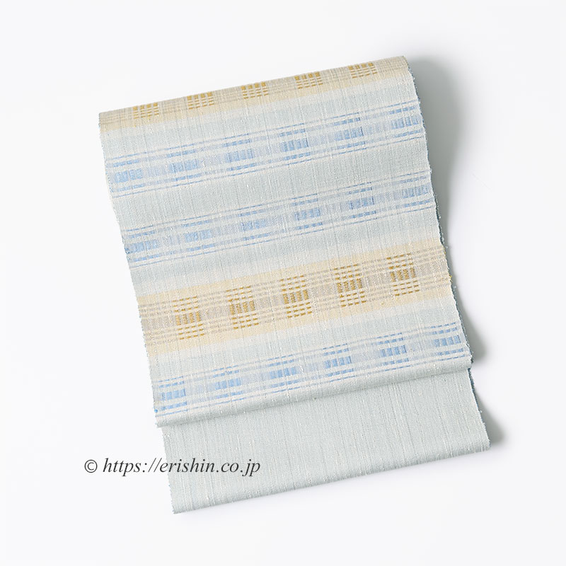 下井伸彦 九寸織名古屋帯（下井紬・暈し横段/紬地）下井伸彦『着物