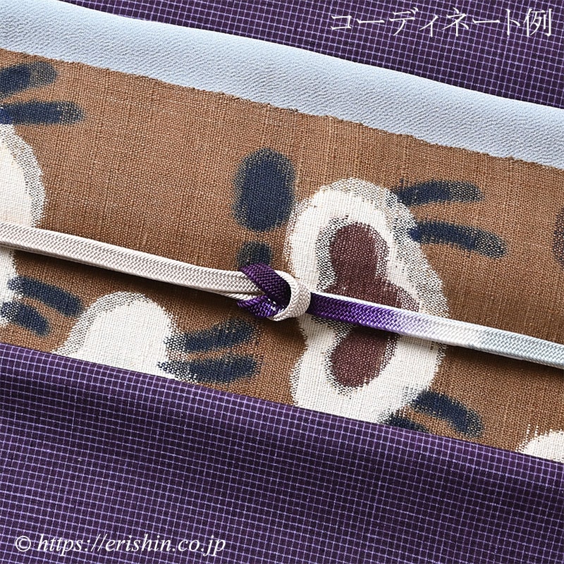 洛風林 八寸織名古帯(夢の中へ/木枯茶色)