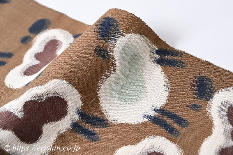 洛風林 八寸織名古帯(夢の中へ/木枯茶色)