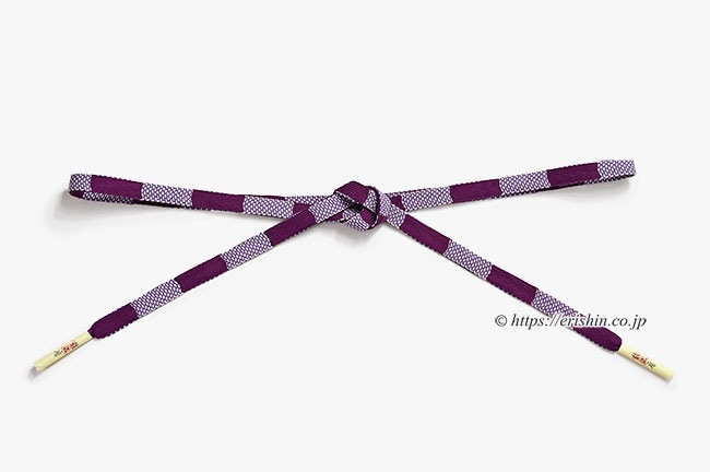 帯締め 二枚高麗組(葡萄色〔えびいろ〕)/鹿の子)