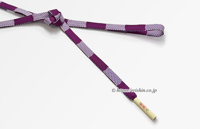 帯締め 二枚高麗組(葡萄色〔えびいろ〕)/鹿の子)