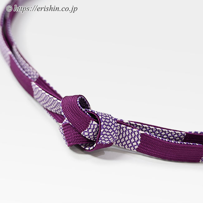 帯締め 二枚高麗組(葡萄色〔えびいろ〕)/鹿の子)