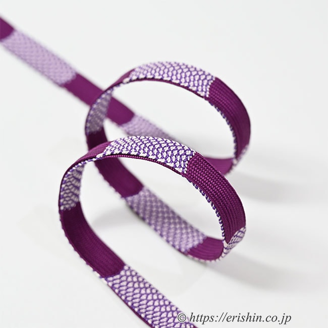 帯締め 二枚高麗組(葡萄色〔えびいろ〕)/鹿の子)