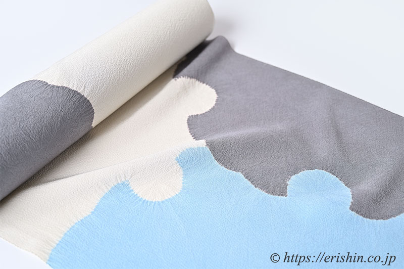 【お誂え】小紋(大きな雪輪の絞り染め/さらりとした縮緬地)