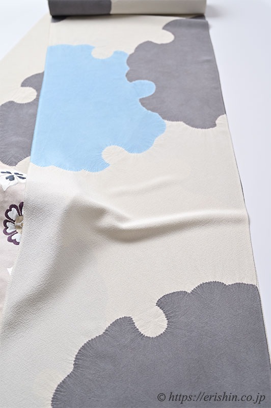 【お誂え】小紋(大きな雪輪の絞り染め/さらりとした縮緬地)