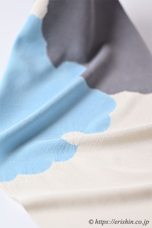 【お誂え】小紋(大きな雪輪の絞り染め/さらりとした縮緬地)