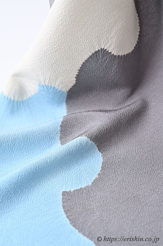 【お誂え】小紋(大きな雪輪の絞り染め/さらりとした縮緬地)