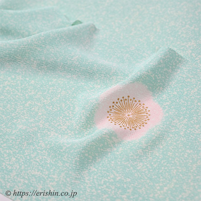 帯揚げ(梅の絞り輪出し/青竹色・縮緬)