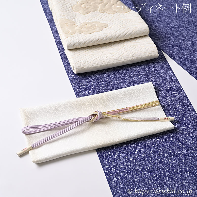 帯締め 内記台四方角組（淡紅藤色に金と白の彩り）龍工房『着物・呉服