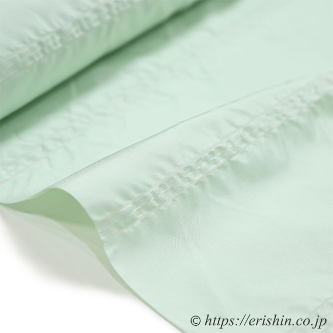 洛風林 しじら織コート(雨コート兼用/白緑色)