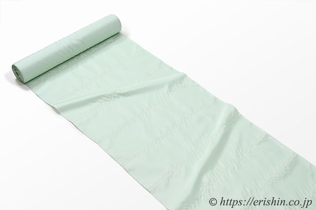 洛風林 しじら織コート(雨コート兼用/白緑色)