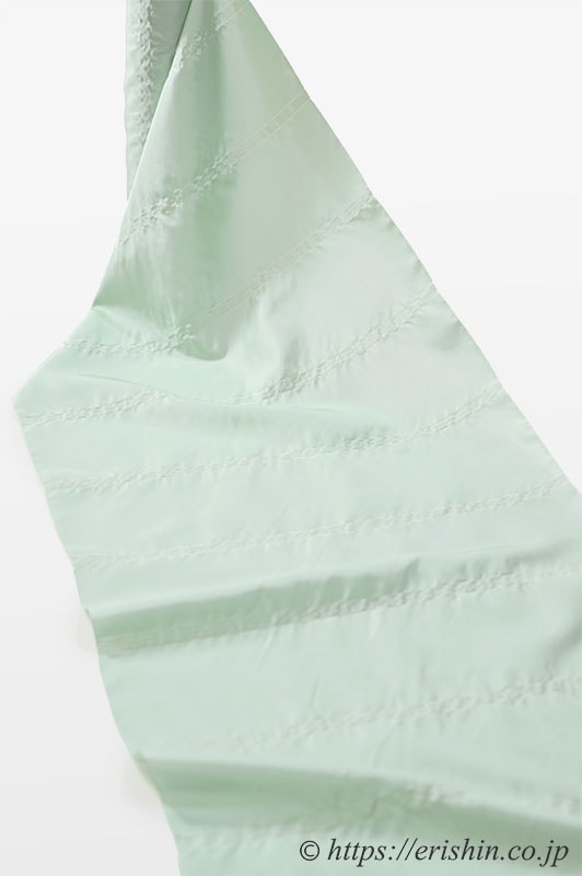 洛風林 しじら織コート(雨コート兼用/白緑色)