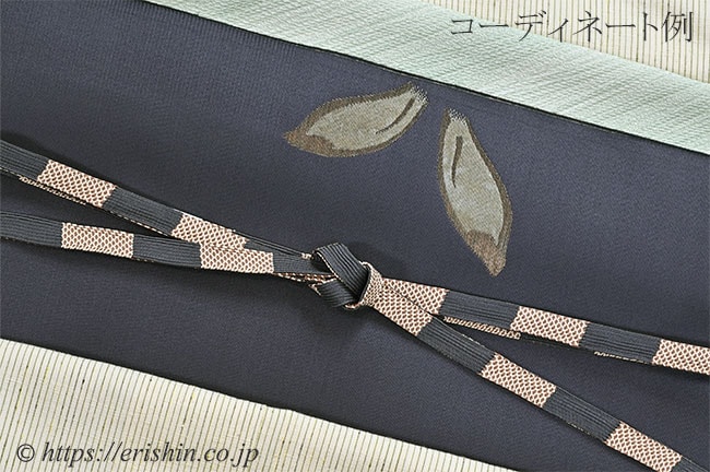 帯揚げ（しけ引き 紐流地紋/山葵色）