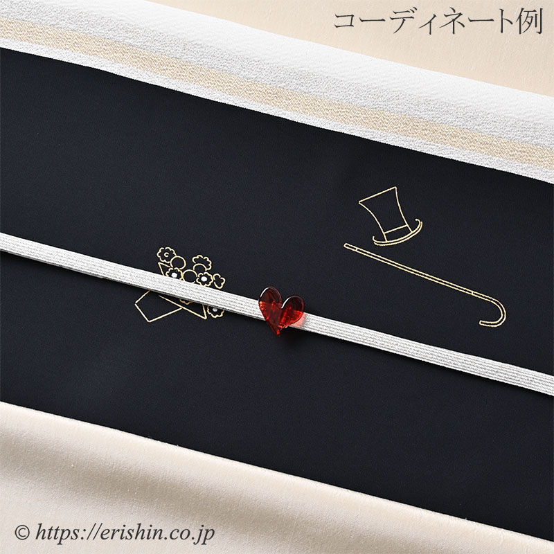 帯留め(ガラスのハート)