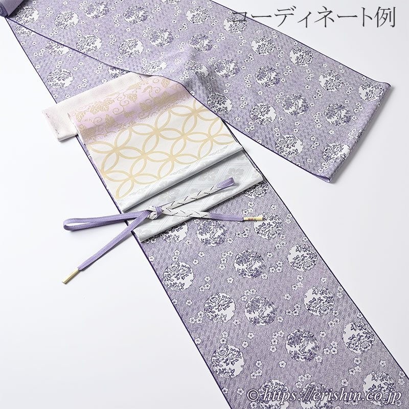 根橋秀治 竺仙 文久小紋〔江戸小紋〕(雪輪に花景色/青みの紫紺色)