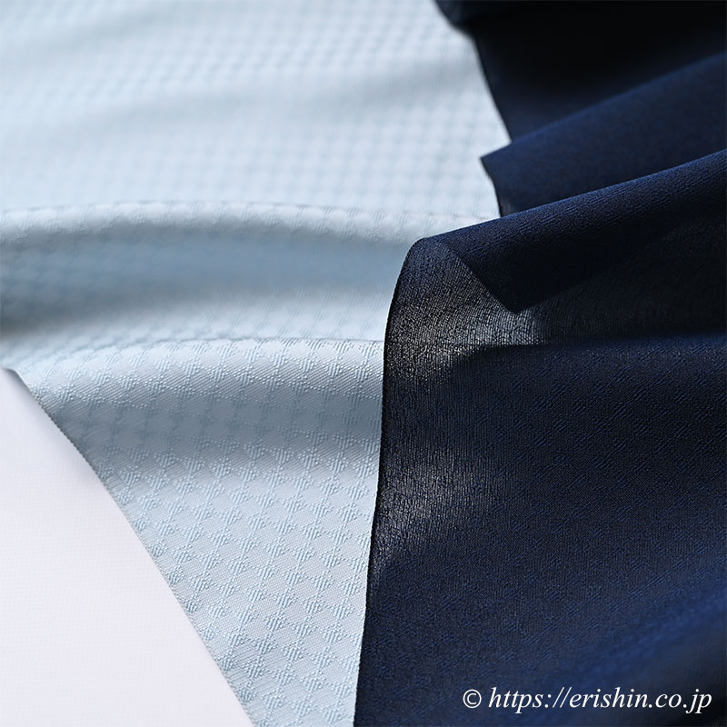 えり新オリジナル 塵よけ兼雨コート「小市松重ね/夏・単衣向」 濃紺色