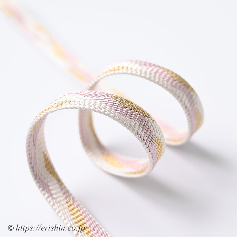 帯締め 綾竹武田組（変わり桧垣/白、金、御所染） ※お値段は、お