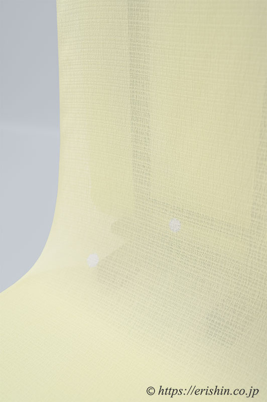 えり新オリジナル夏小紋(水玉の絞り/女郎花色・紋紗)