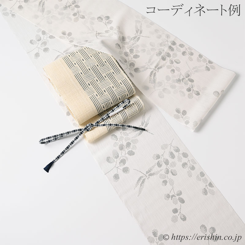 小千谷縮（萩と蜻蛉/生成色）織田工房『着物・呉服えり新』
