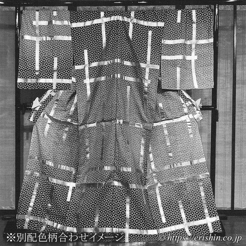 誉田屋源兵衛 浴衣（破れ格子・幸運/綿麻）広巾誉田屋源兵衛『着物