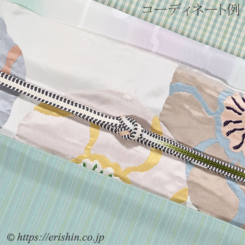 洛風林 九寸織名古屋帯（花の宴/白百合色）洛風林『着物・呉服えり新』