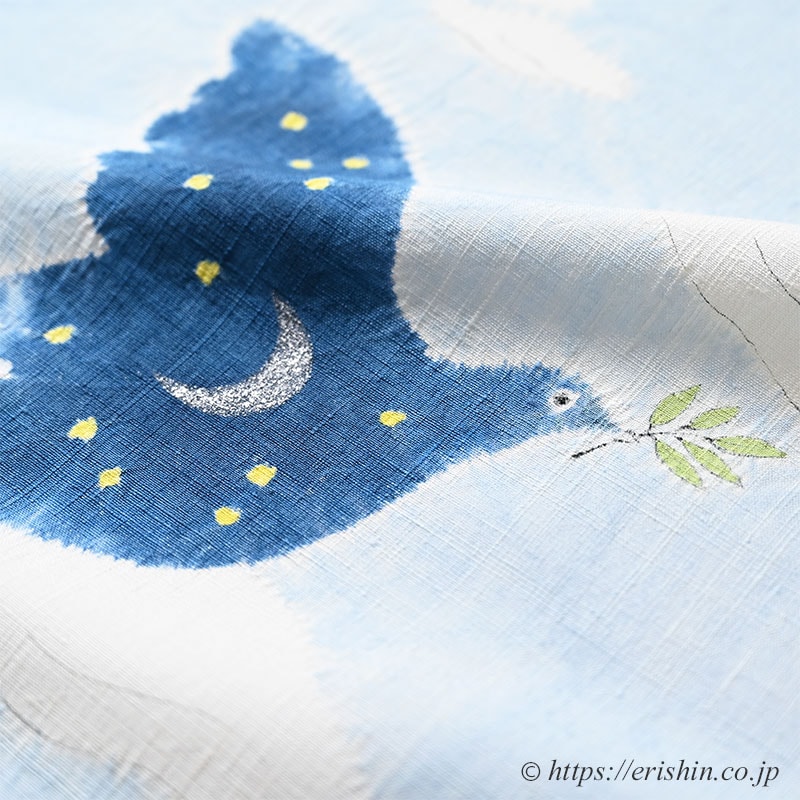 森健持 染名古屋帯(青い空白い雲そして鳩・辻ケ花/紬地)