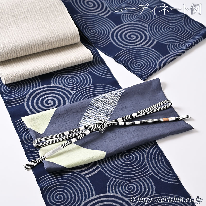 帯締め 東内記組(縞両手組段/白×黒)