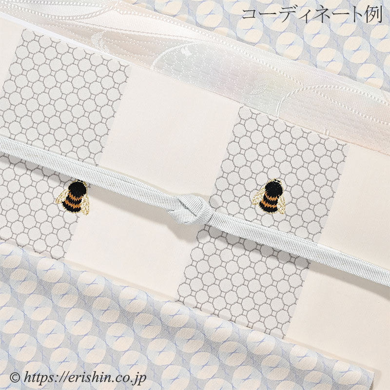 帯揚げ(アールヌーボー更紗/淡い薄卵色にパステル)