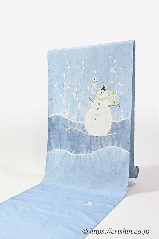 【お誂え】森健持 染名古屋帯(スノーマン・辻ケ花/紬地)