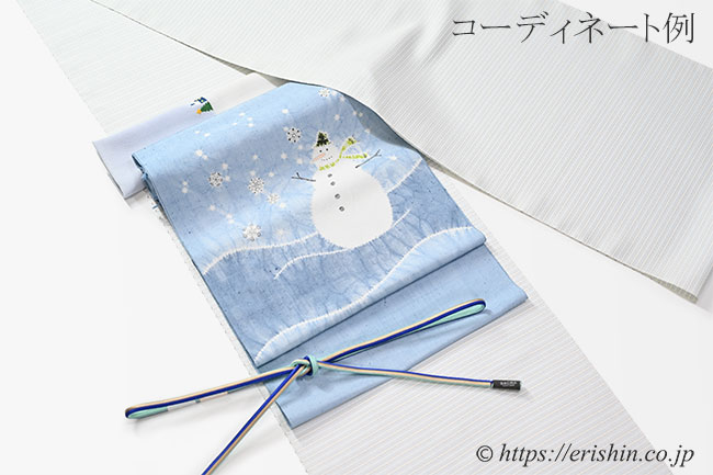 【お誂え】森健持 染名古屋帯(スノーマン・辻ケ花/紬地)