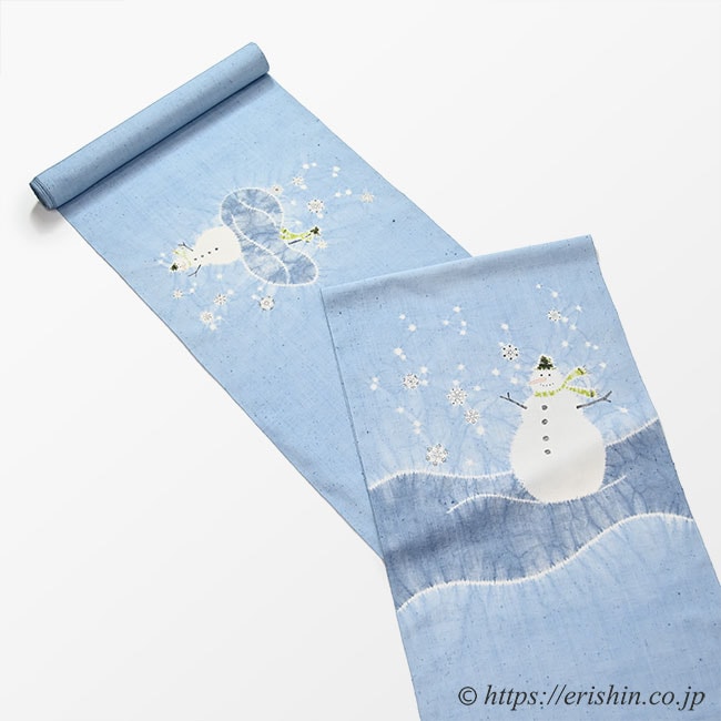 【お誂え】森健持 染名古屋帯(スノーマン・辻ケ花/紬地)