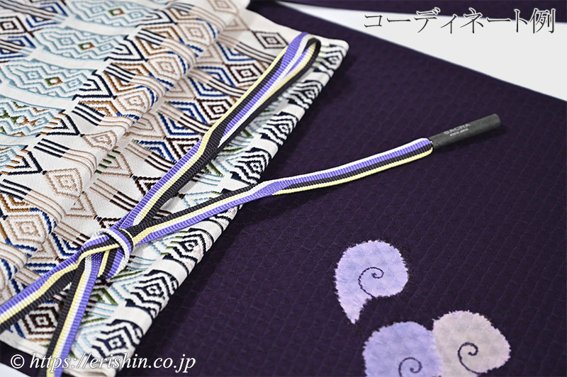 帯締め 綾竹経巻四色切替(桔梗色×檳榔子染×女郎花色×雲居鼠)