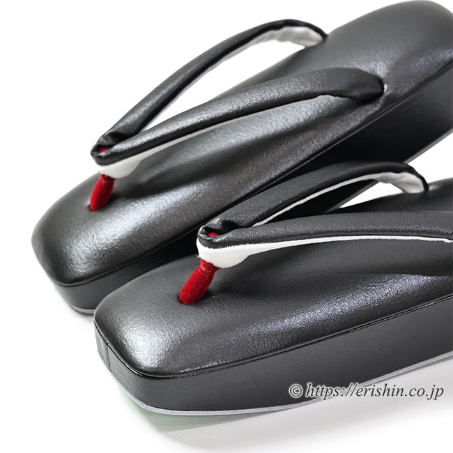 【お誂え】真綿入り草履(帆布京履き台黒パール揃え/赤通し坪)Mサイズ