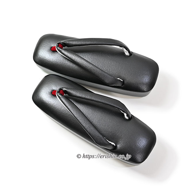 【お誂え】真綿入り草履(帆布京履き台黒パール揃え/赤通し坪)Mサイズ