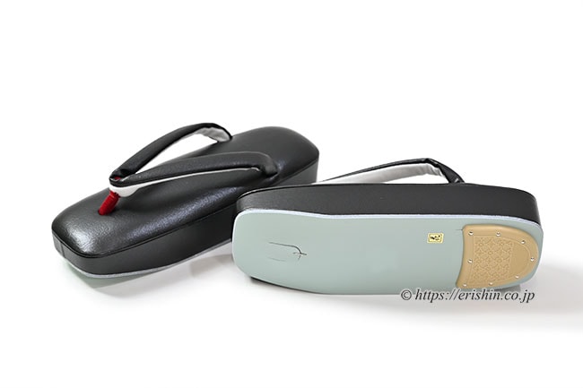 【お誂え】真綿入り草履(帆布京履き台黒パール揃え/赤通し坪)Mサイズ