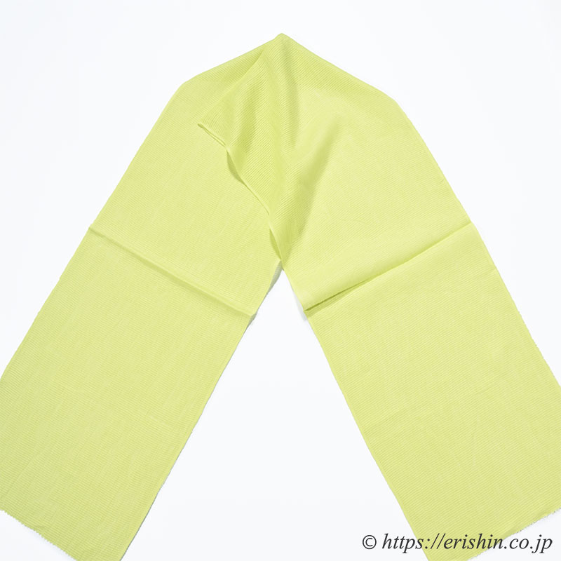 麻絽帯揚げ(無地/萌黄色)
