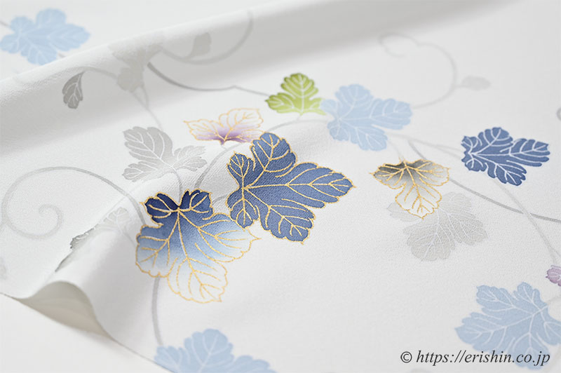 付下(葡萄唐草/月白色) ※お値段は、お問い合わせ下さい。