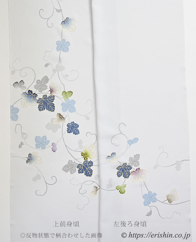 付下(葡萄唐草/月白色) ※お値段は、お問い合わせ下さい。