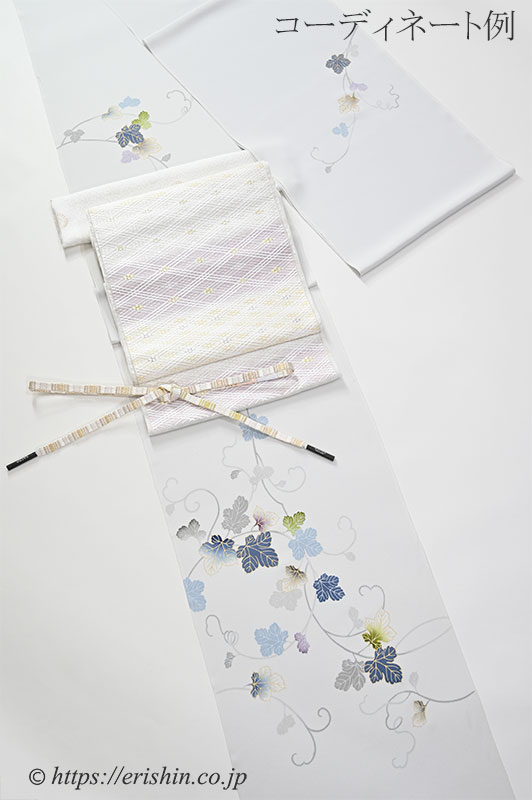 付下(葡萄唐草/月白色) ※お値段は、お問い合わせ下さい。