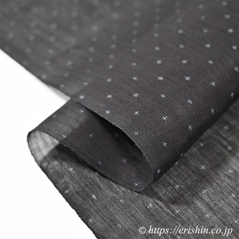 小千谷縮（小絣/黒地）織田工房『着物・呉服えり新』