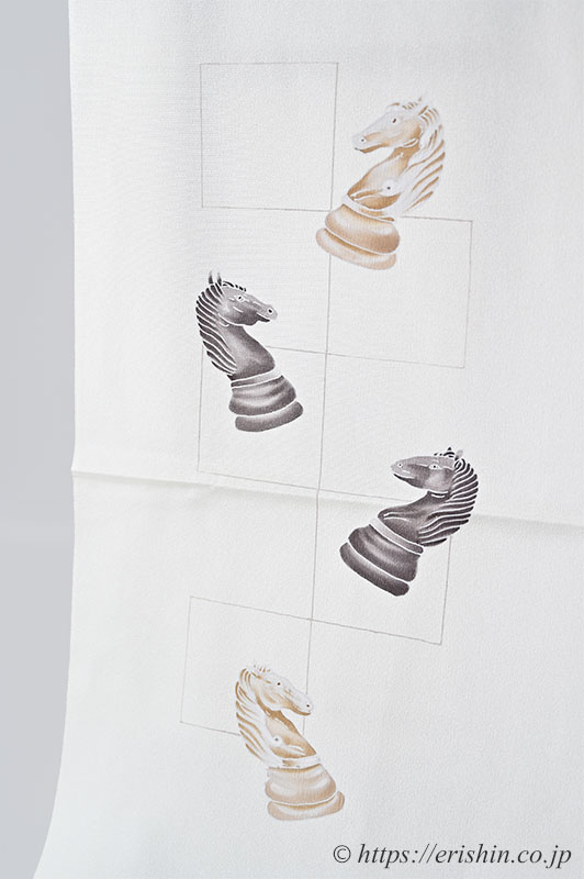 帯揚げ(チェスのナイト/淡黄蘗色)