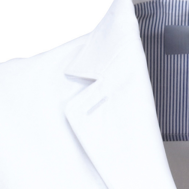 パイピングがアクセント。レディースドクターコート。 MZ0107