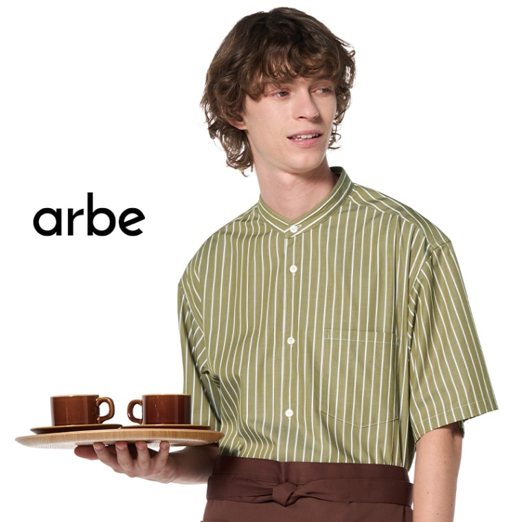 公式] アルベ スタンドカラーストライプシャツ EP9010