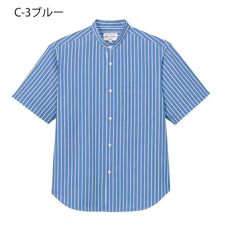 『TEN ❶ALASKA紺M ❷半袖シャツ緑M』 MinoriTY シャツ 「MinoriTY」オープンカラー半袖シャツ 開襟
