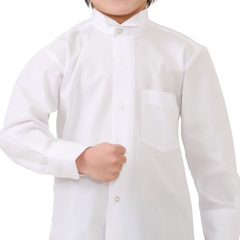 子供シャツ 立カラー 薄手 バングラデシュ製