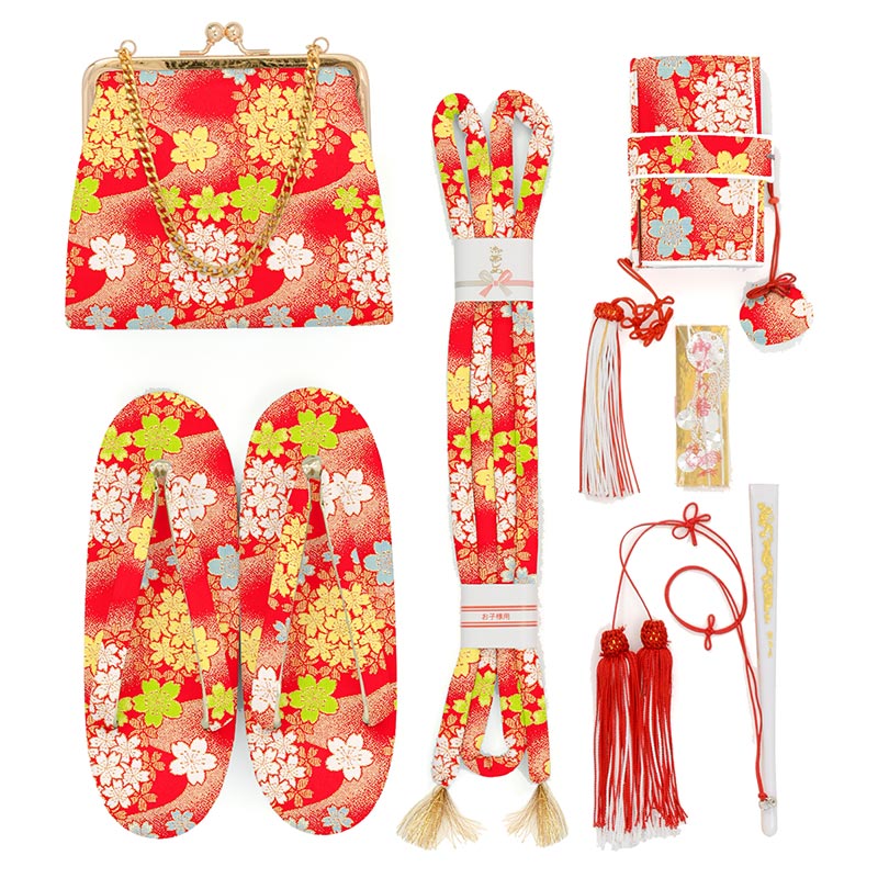 女の子箱迫セット 赤 かすみ 桜