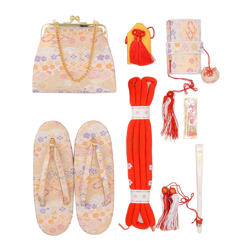 女の子箱迫セット 白 雲取り お守り付